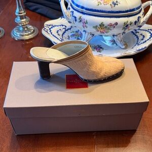 Cole Haan Tan Heeled Mules